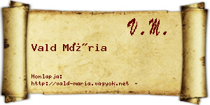 Vald Mária névjegykártya